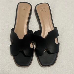 Black Slide Sandals